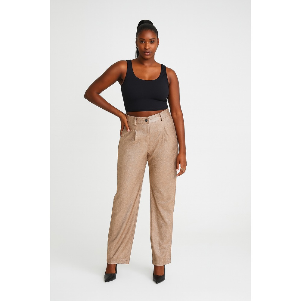 Women's Wide Leg Glitter Trouser Pants - Wild Fable Copper Size 8